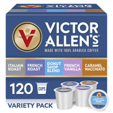 Victor Allen's front packaging showing 120-count variety assortment and convenience