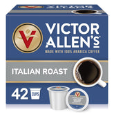 Victor Allen's Coffee front box showing Italian Roast for bold flavor
