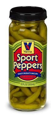 Vienna Beef front jar showing label and peppers for authentic topping