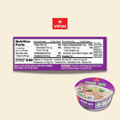 VIFON open bowl with sachets visible, ready to prepare instantly