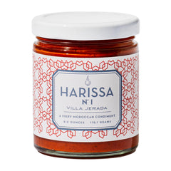 Villa Jerada jar front label showcasing authentic Moroccan harissa benefits