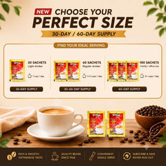 Vinacafe open bag with sachets visible, enabling quick single-serve convenience