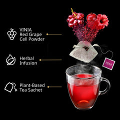VINIA tea poured into iced glass for refreshing sustained energy