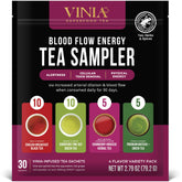 VINIA front packaging showing sampler variety and benefits