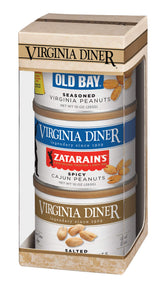 Virginia Diner front packaging showing three sealed tins and gift box, ideal for gifting