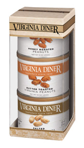 Virginia Diner front packaging showing three gold gift tins and elegant presentation, ideal for gifting