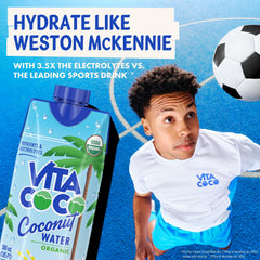Vita Coco close-up label showing organic original details and ingredient clarity