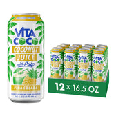 Vita Coco front packaging showing product and brand, highlights tropical refreshment