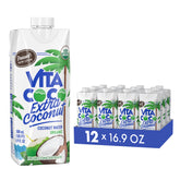 Vita Coco front carton view showing label and benefits