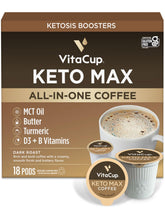 VitaCup front packaging showing Keto Max pods and benefits