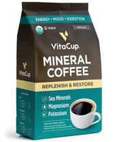 VitaCup front packaging showing 10oz bag and organic label benefits