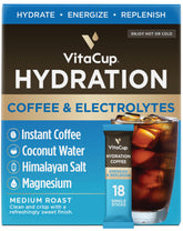 VitaCup front packaging showing 18-stick pack and clear labeling for convenience