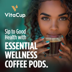 VitaCup single pod close-up highlighting pod seal and easy brewing
