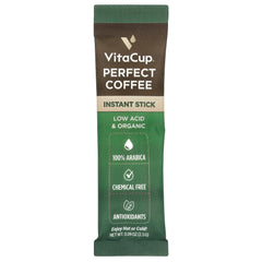 VitaCup single instant packet being poured into a mug for quick, smooth coffee