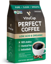 VitaCup front packaging showing USDA Organic and Fair Trade benefits