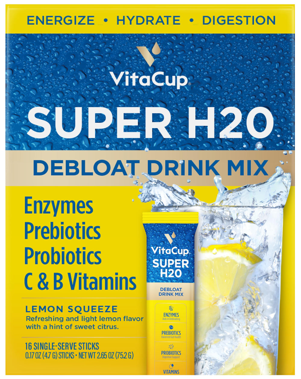 VitaCup front packaging showing 16-count pack and benefits