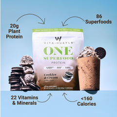 VitaHustle powder close-up texture highlighting creamy blend and mixability