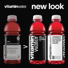 vitaminwater bottle held in hand showing 20 oz scale and portability benefit