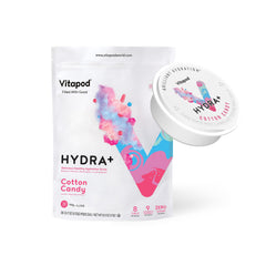 Vitapod front packaging showing cotton candy flavor and benefits