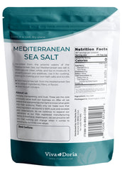 Viva Doria coarse Mediterranean sea salt crystal close-up highlighting texture and crunchy finishing benefit