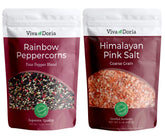 Viva Doria front packaging showing both peppercorns and pink salt benefits