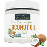 Viva Naturals jar front label showing organic extra virgin benefits