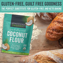 Viva Naturals spoon measuring flour to highlight accurate portioning and recipe control