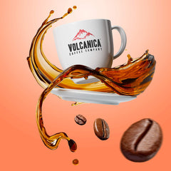 Volcanica Coffee pour-over brewing showcasing clarity and bright flavor benefit
