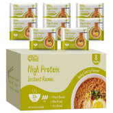 VOLO VERO front packaging of spicy curry high protein ramen showing serving claims