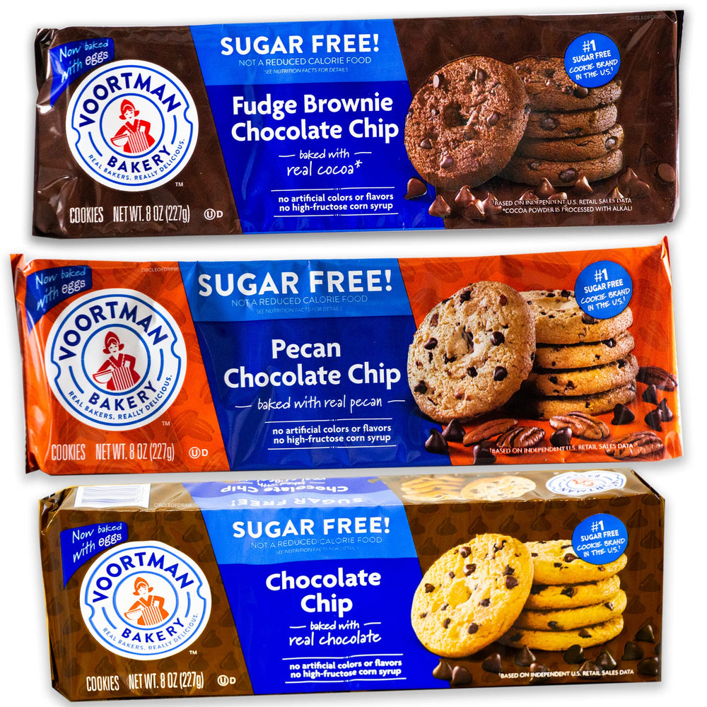 Circle of Drink Voortman front packaging showing three sugar free packs, convenient grab-and-go