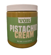 VOR pistachio cream jar front view showing label and premium packaging benefit
