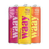WAAY front packaging showing variety pack and on-the-go convenience