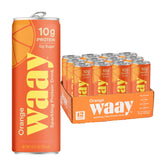 waay front packaging showing orange can and 12-pack, highlights convenience