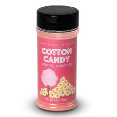 Wabash Valley Farms front packaging showing easy-to-shake cotton candy flavor benefit