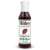 Wabry front bottle view showing organic label and easy-pour cap benefit
