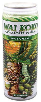 Wai Koko front packaging showing 17.5 oz can and brand for refreshing hydration