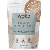 Waka Coffee front pouch showing branding and resealable bag benefit