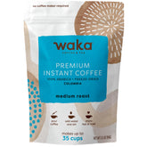 Waka Coffee front pouch showing label and compact resealable design benefit convenience