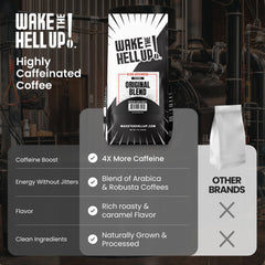 Wake The Hell Up! pour-over brew in use demonstrating control for strong, clean cup