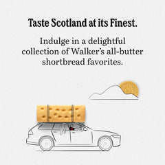 Walkers close-up of five assorted shortbread shapes, highlights variety and presentation