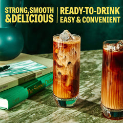 Wandering Bear over ice in a glass showing refreshing, low-bitterness cold brew