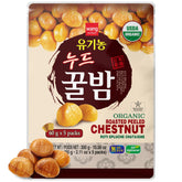 Wang front packaging showing organic roasted chestnuts and benefits