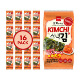 Wang front packaging showing kimchi seaweed snack and benefits