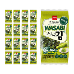 Wang front packaging showing wasabi seaweed snack and bold flavor