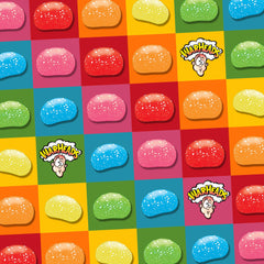 WARHEADS top-down view of mixed flavors displaying colorful assortment for parties