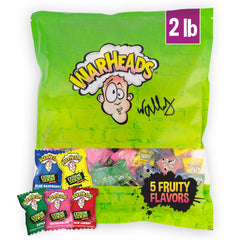 Warheads front packaging 2 lb bulk bag with bold branding, ideal for events