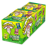Warheads front packaging showing 12 one-ounce bags and bold logo for quick identification