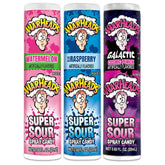 Warheads front packaging showing three spray bottles for quick sour treats