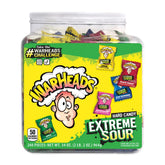 Warheads tub front packaging showing brand and resealable lid for convenience
