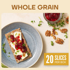 Wasa crispbread single slice close-up revealing sturdy whole-grain surface